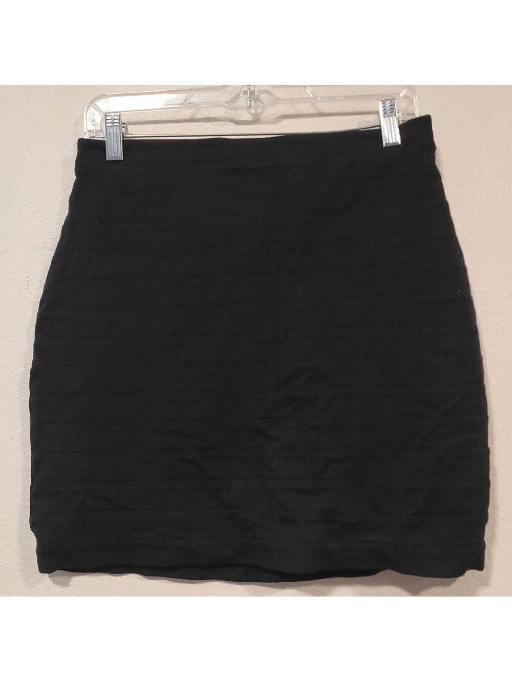 Express Black Ruched Pencil Mini Skirt for Work